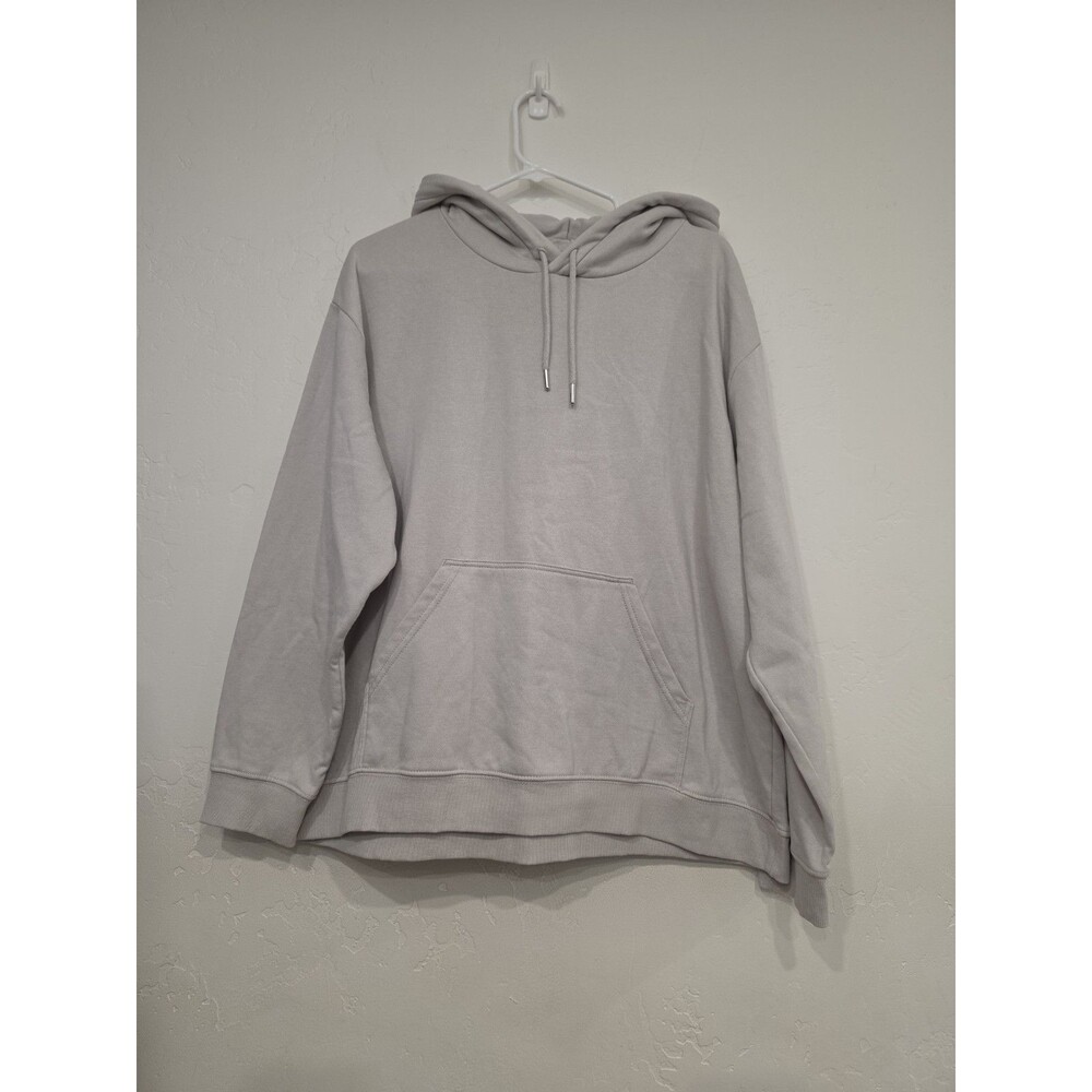 H&M Men's Light Gray Relaxed Fit Hoodie Size XL